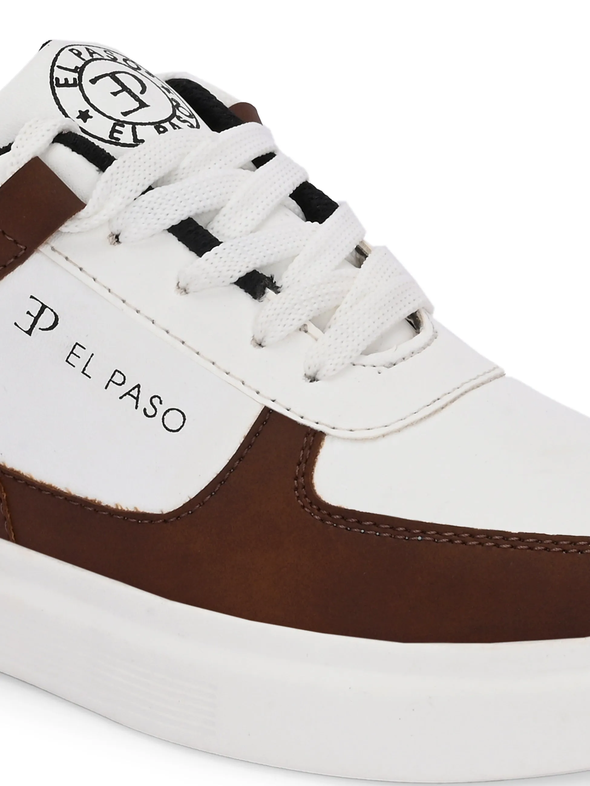 EL PASO Faux Leather Casual Lace Up Sneakers For Women