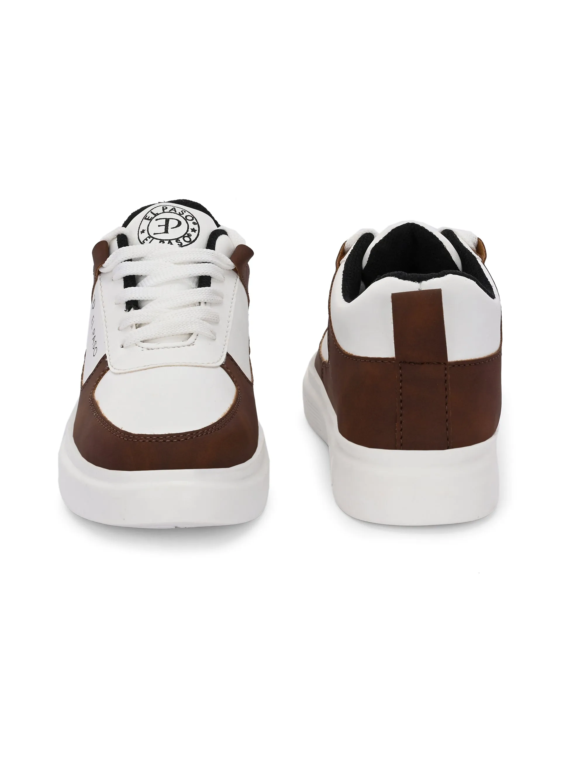 EL PASO Faux Leather Casual Lace Up Sneakers For Women