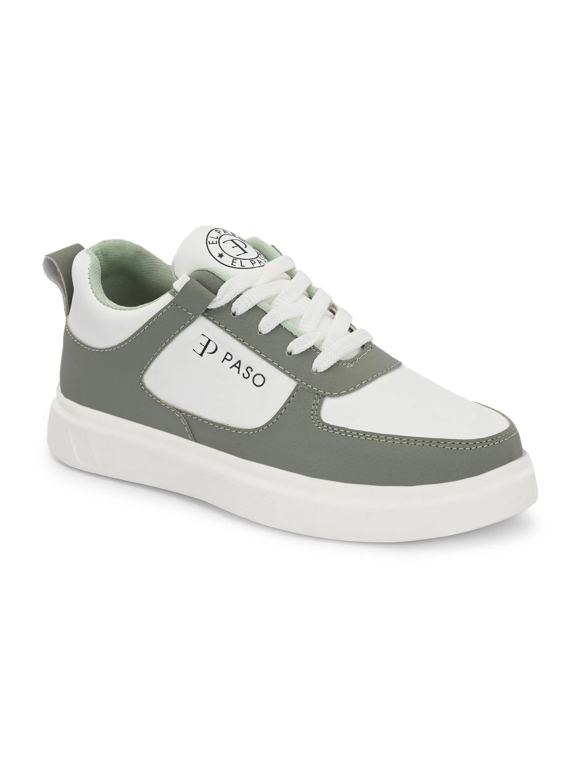 EL PASO Faux Leather Casual Lace Up Sneakers For Women