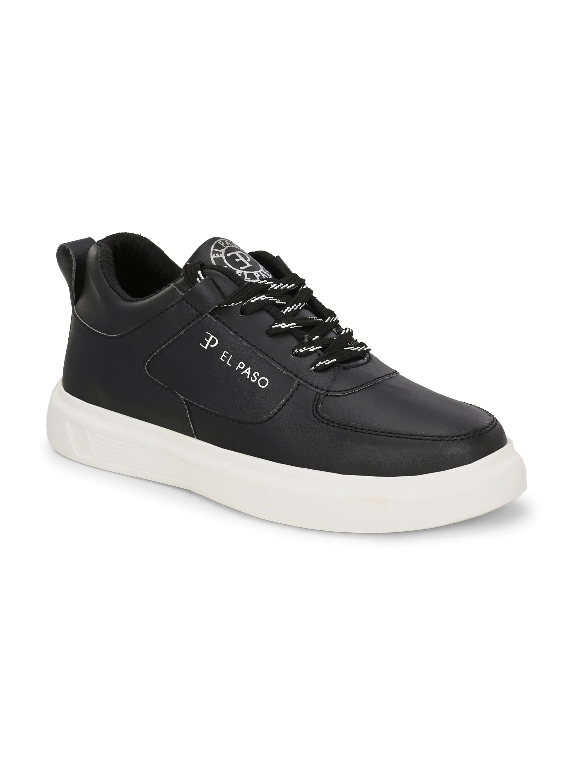 EL PASO Faux Leather Casual Lace Up Sneakers For Women