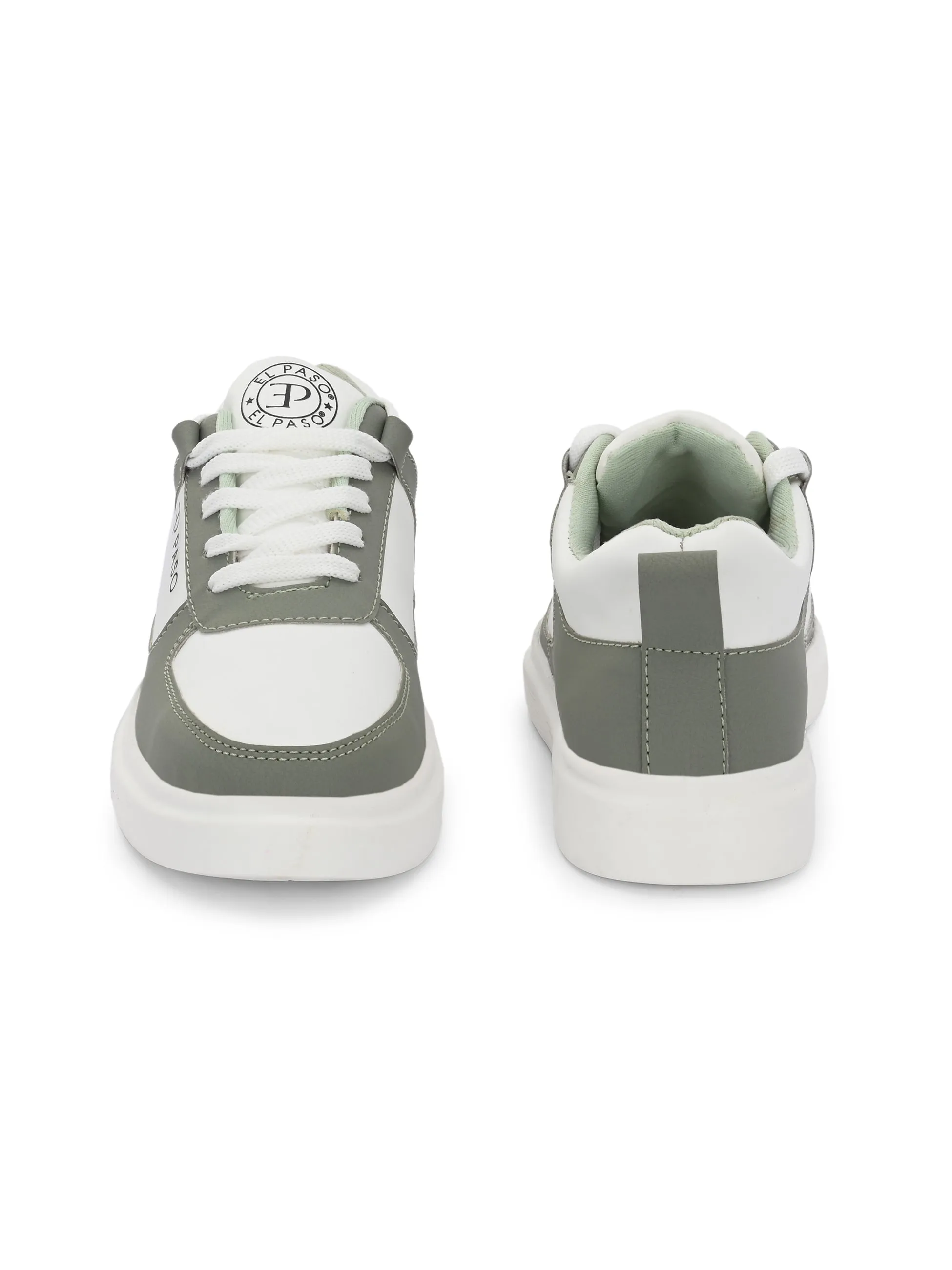 EL PASO Faux Leather Casual Lace Up Sneakers For Women