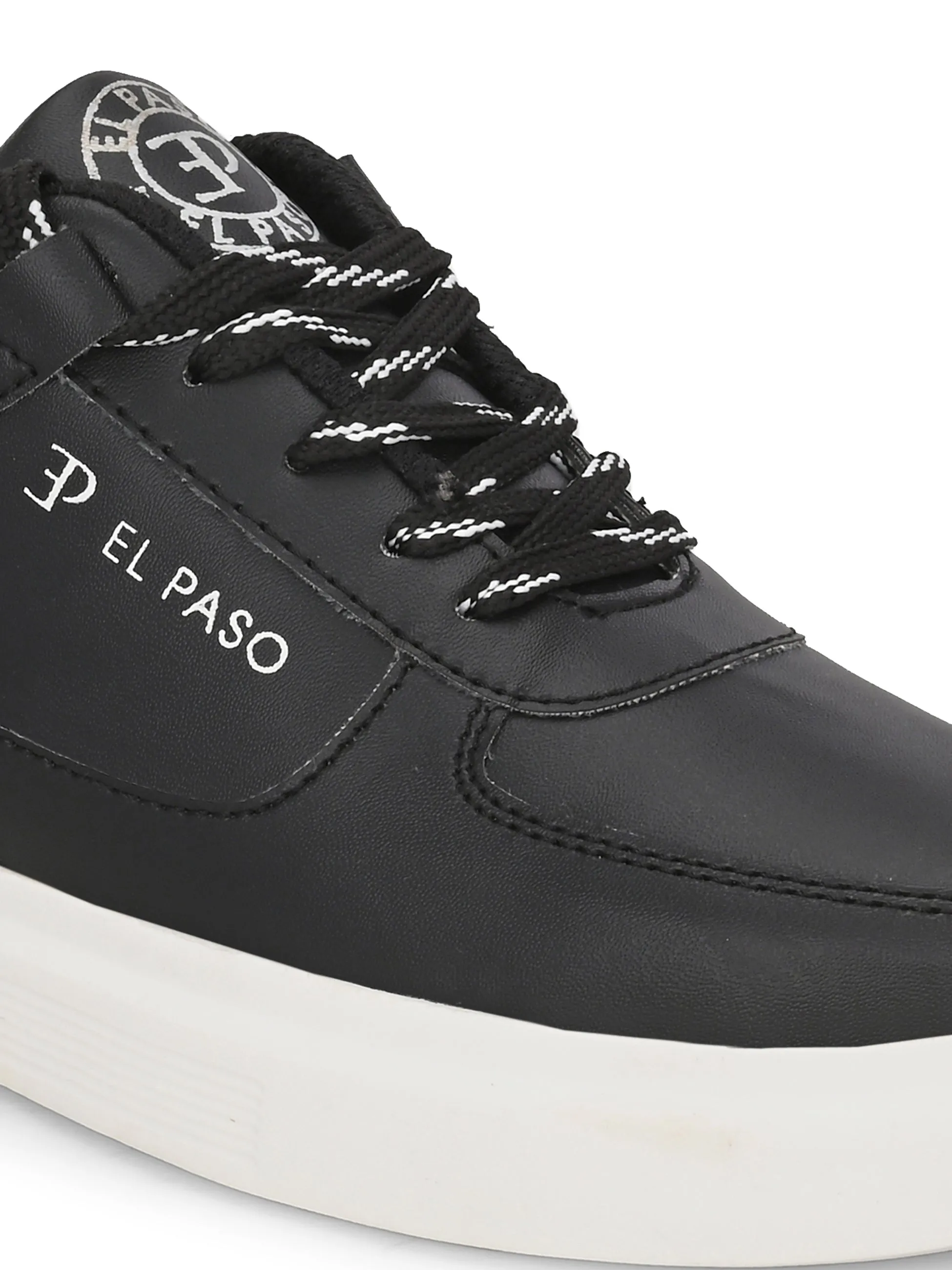 EL PASO Faux Leather Casual Lace Up Sneakers For Women