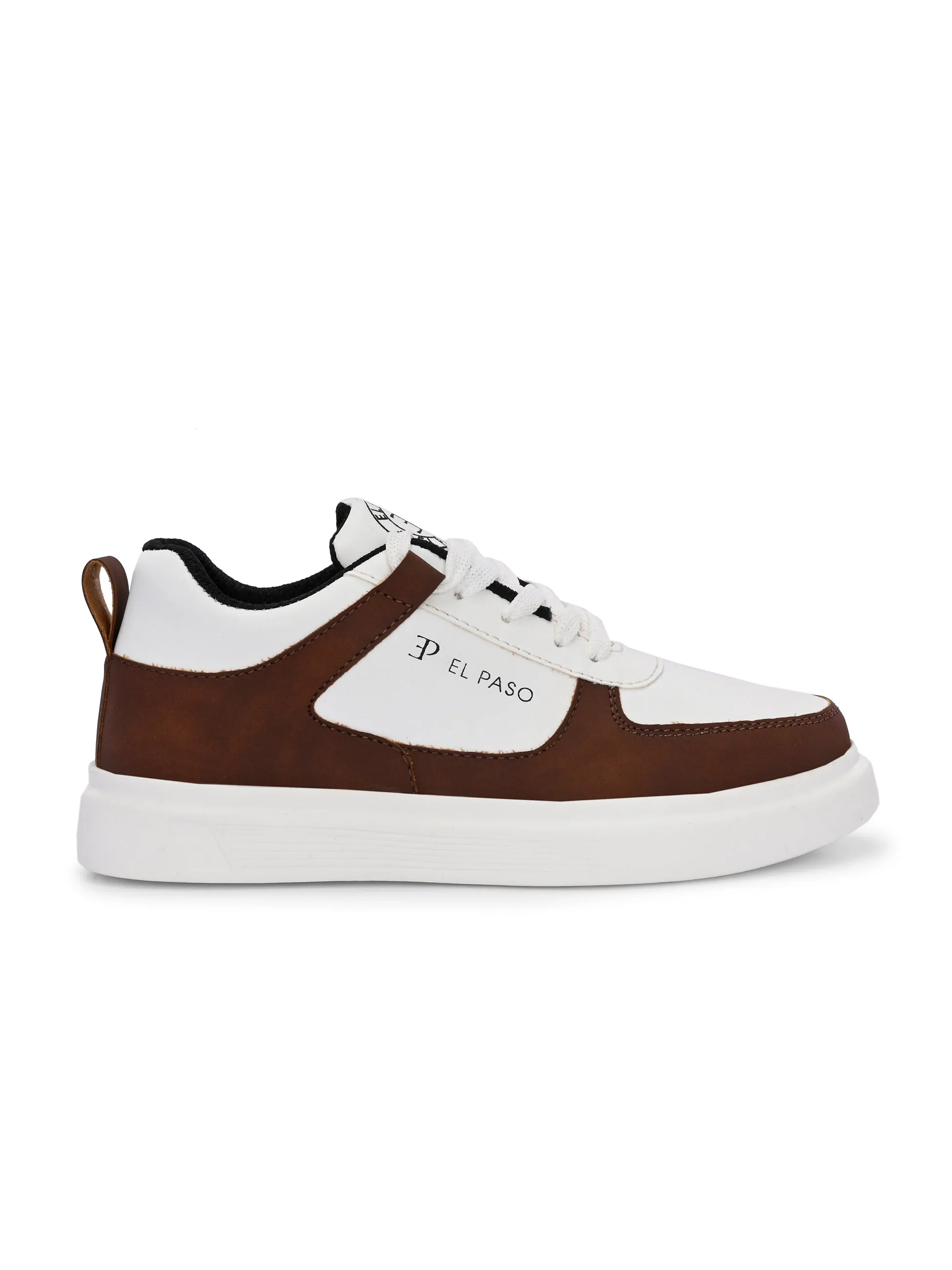 EL PASO Faux Leather Casual Lace Up Sneakers For Women