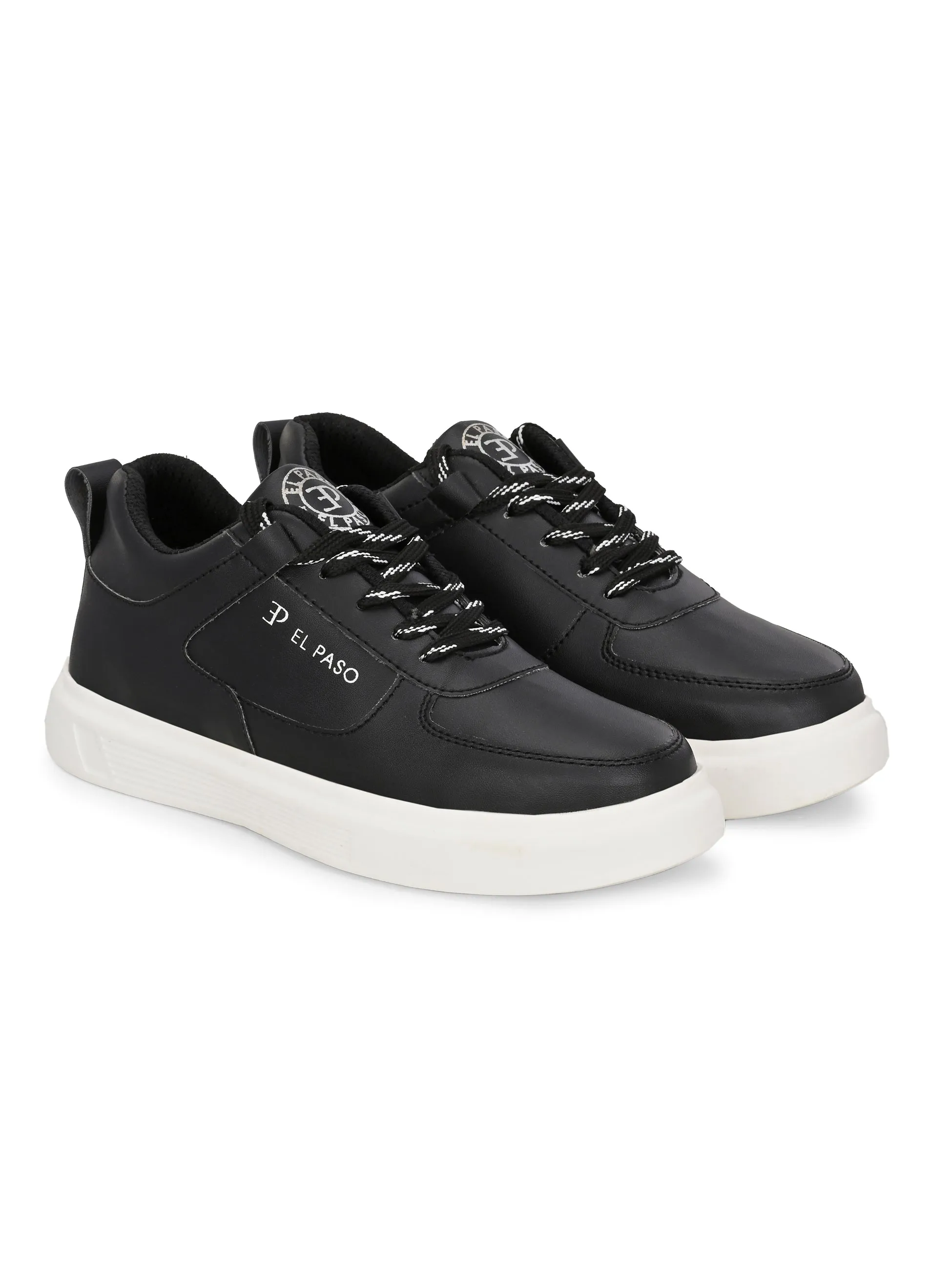 EL PASO Faux Leather Casual Lace Up Sneakers For Women