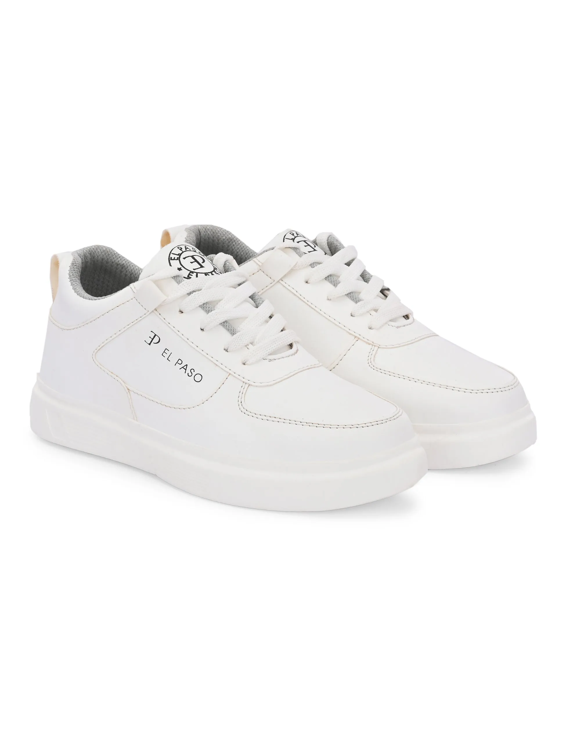 EL PASO Faux Leather Casual Lace Up Sneakers For Women