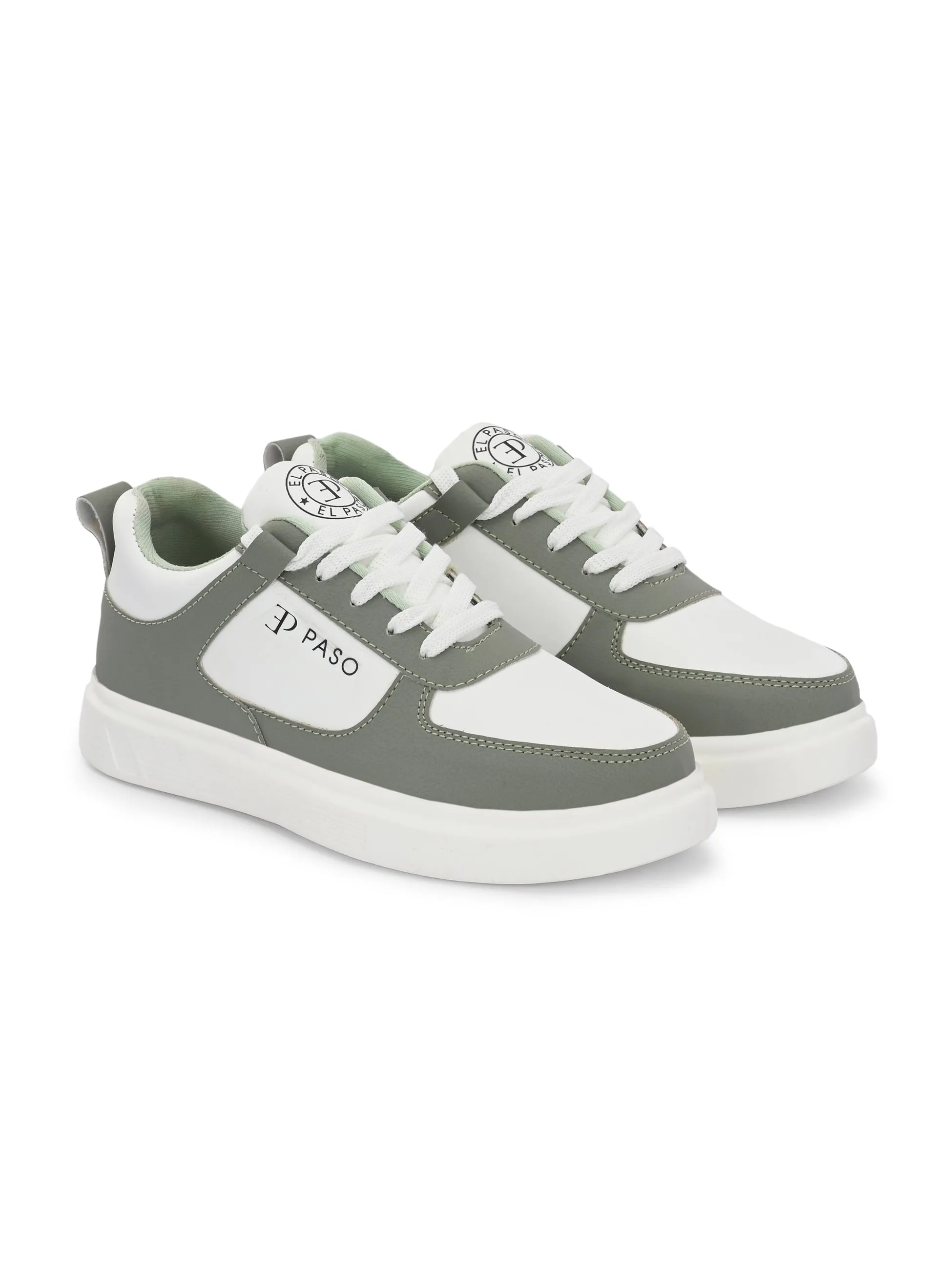 EL PASO Faux Leather Casual Lace Up Sneakers For Women
