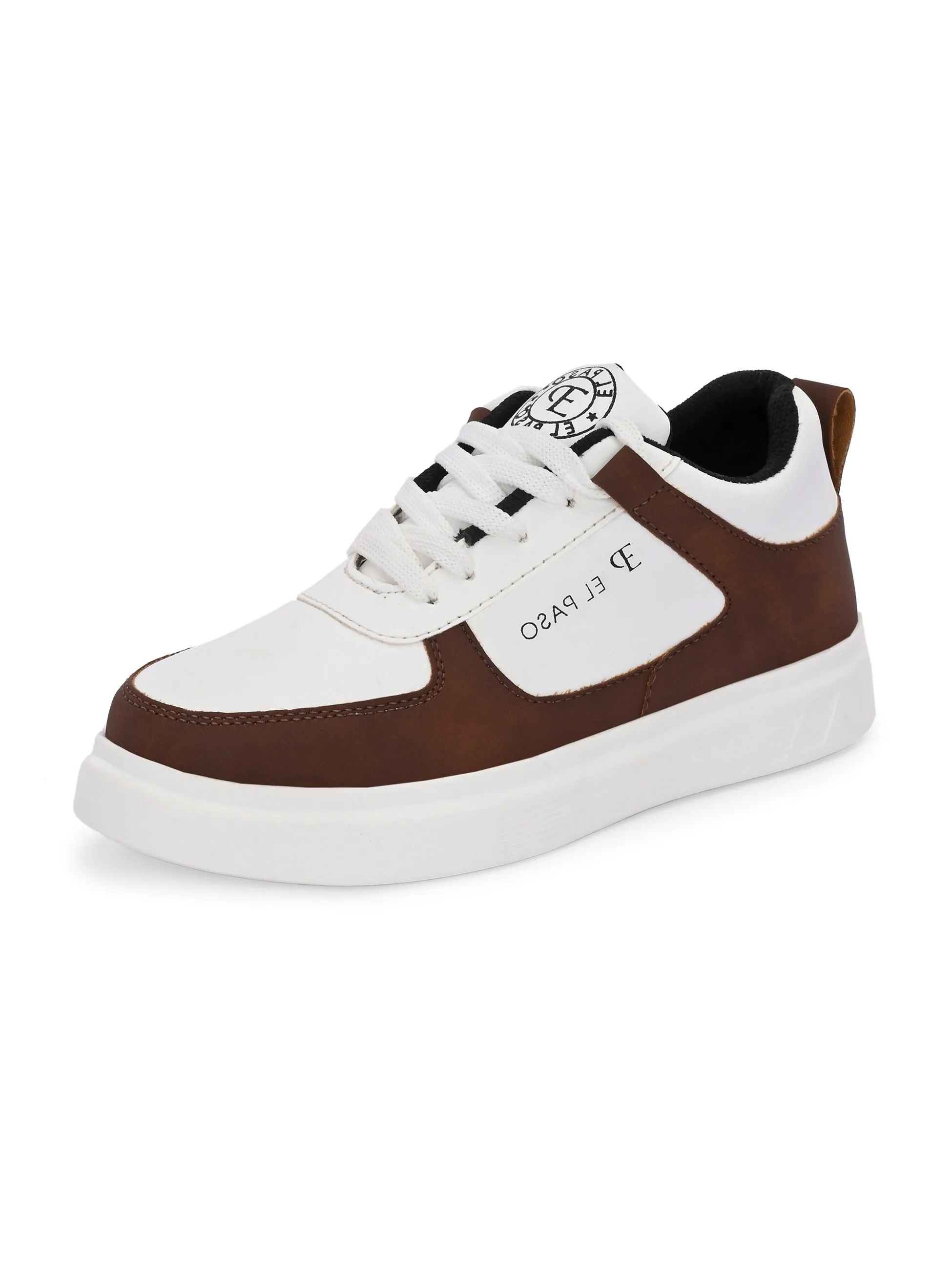 EL PASO Faux Leather Casual Lace Up Sneakers For Women