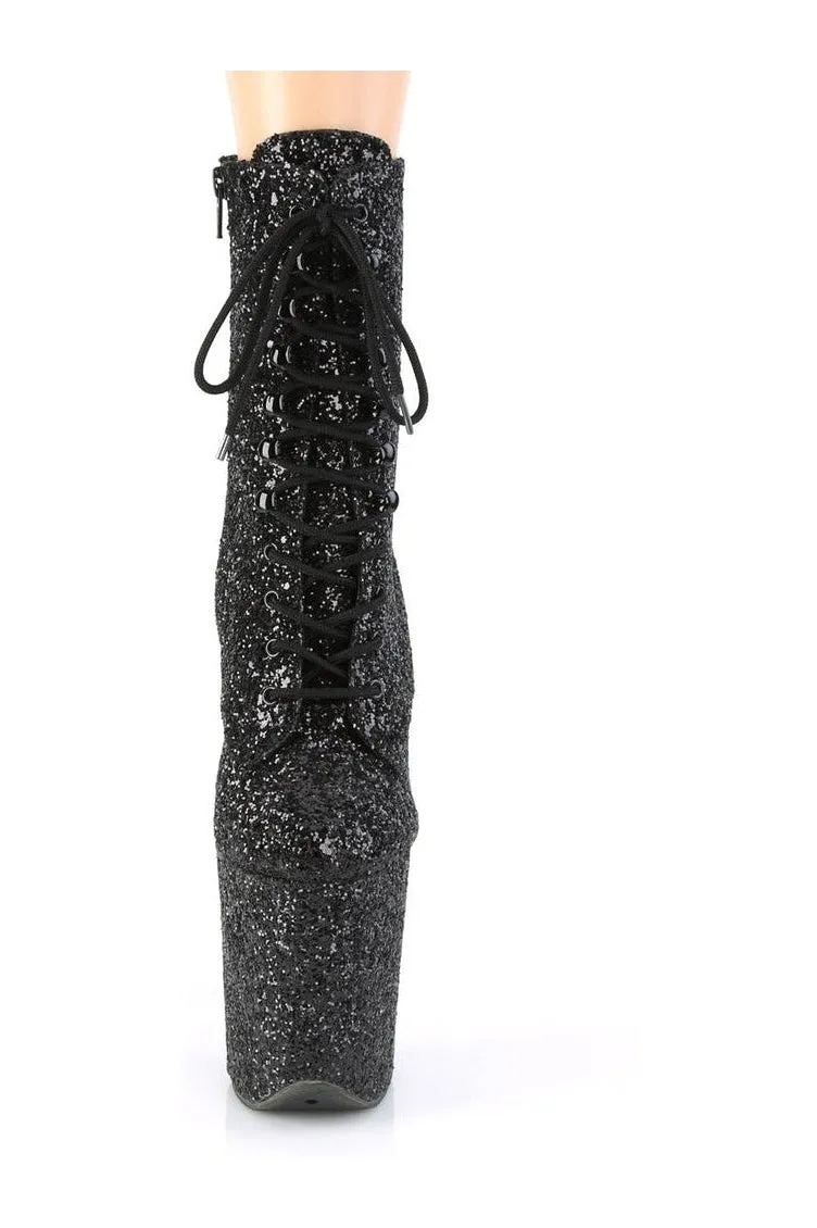 FLAMINGO-1020GWR Exotic Boot | Black Glitter