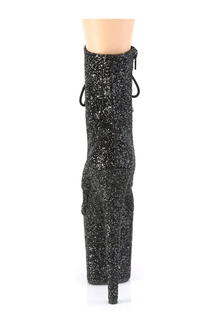 FLAMINGO-1020GWR Exotic Boot | Black Glitter