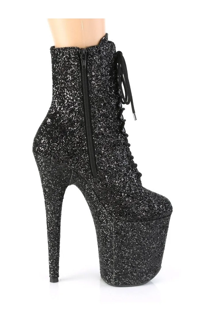 FLAMINGO-1020GWR Exotic Boot | Black Glitter
