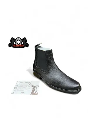 Franco Cuadra Black Deer / Calf Ankle Boot FC441