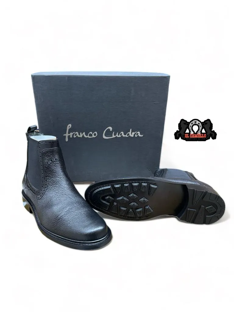 Franco Cuadra Black Deer / Calf Ankle Boot FC441