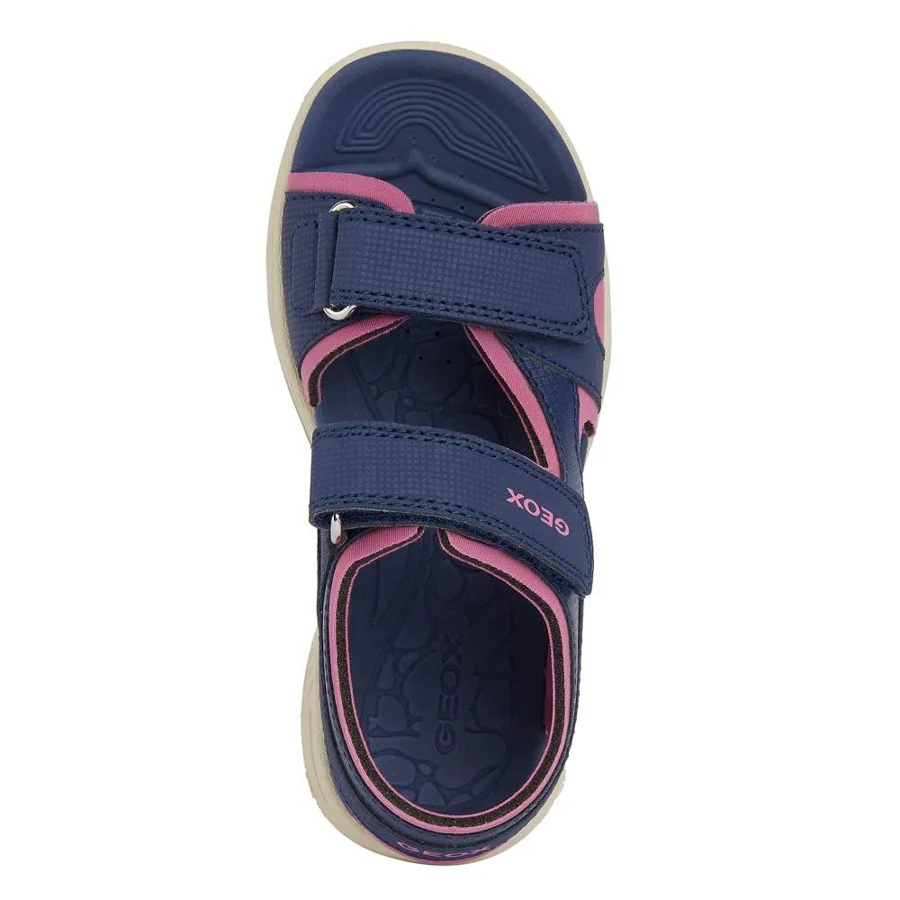 Geox J Vaniett G. A - LYCRA PR.DBK  Navy/Fuchsia Sandals