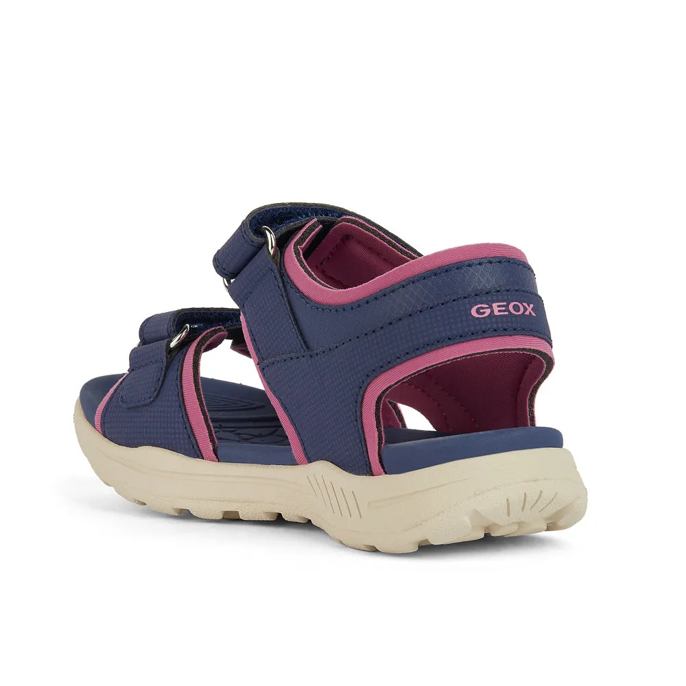 Geox J Vaniett G. A - LYCRA PR.DBK  Navy/Fuchsia Sandals