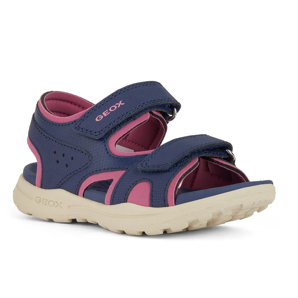 Geox J Vaniett G. A - LYCRA PR.DBK  Navy/Fuchsia Sandals