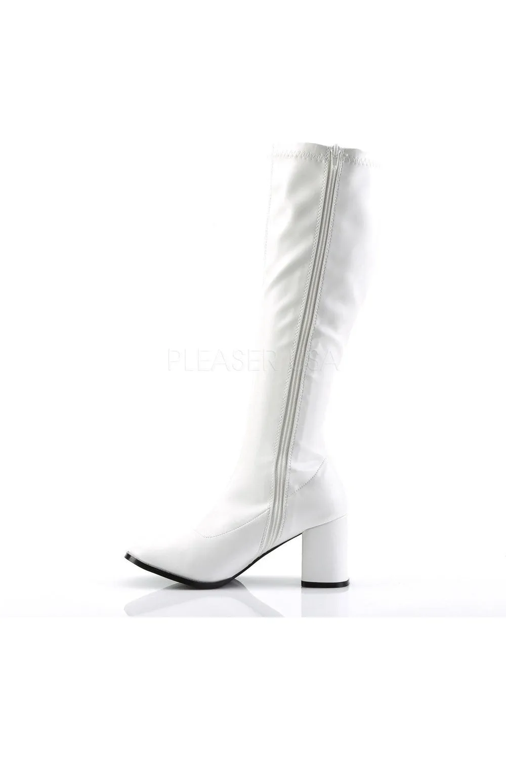 GOGO-300 Go Go Boot | White Faux Leather