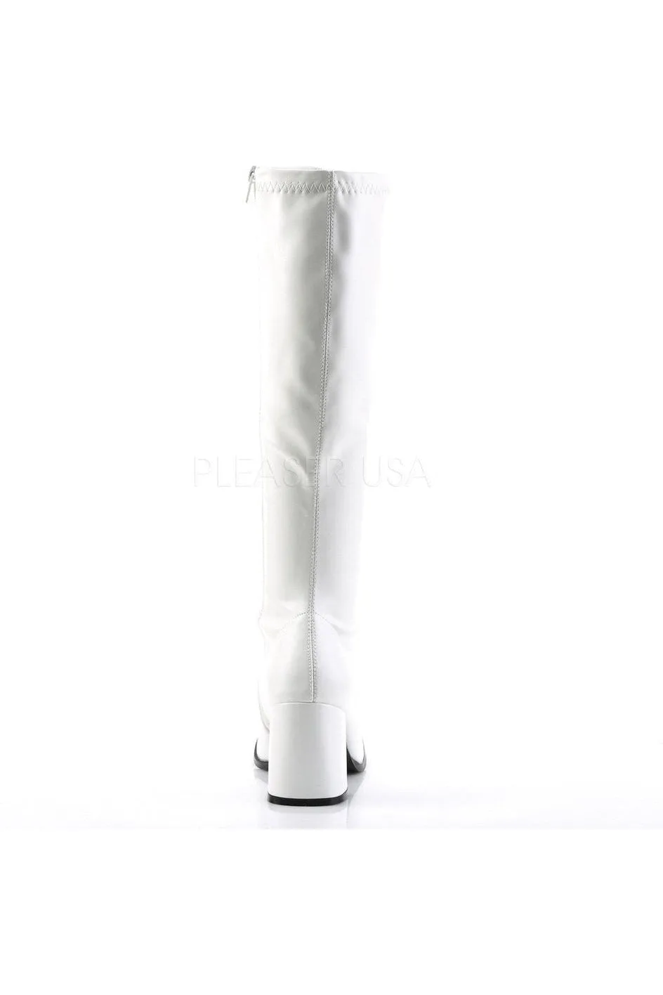 GOGO-300 Go Go Boot | White Faux Leather