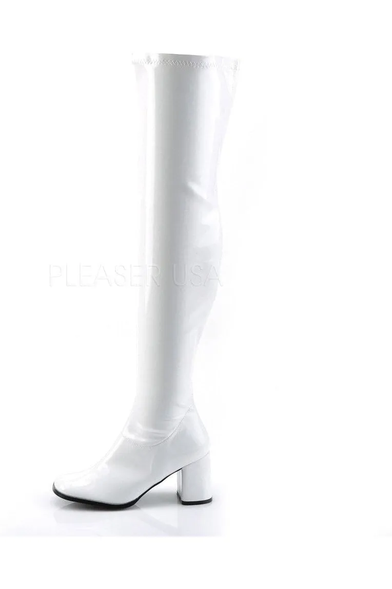 GOGO-3000 Go Go Boot | White Patent