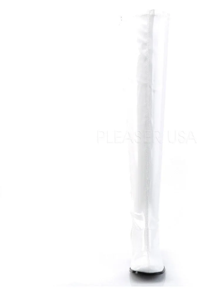 GOGO-3000 Go Go Boot | White Patent