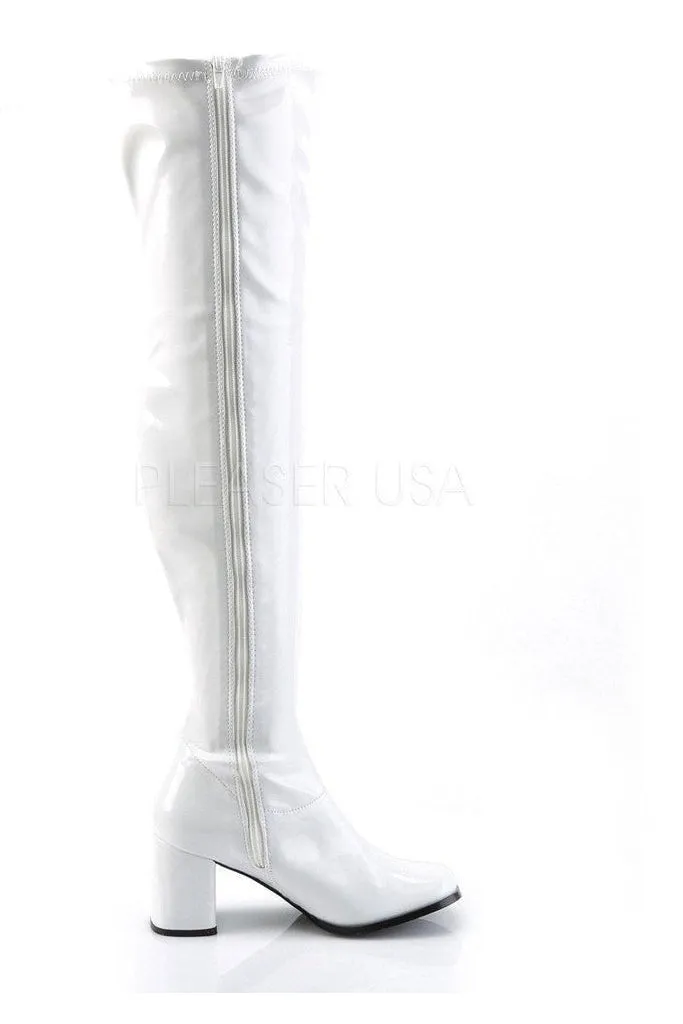 GOGO-3000 Go Go Boot | White Patent