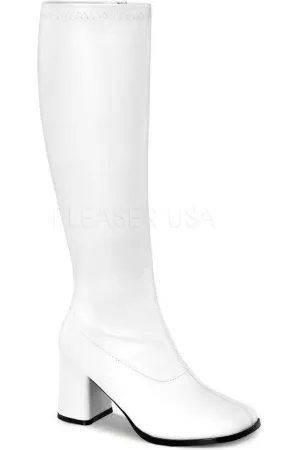 GOGO-300WC Go Go Boot | White Faux Leather