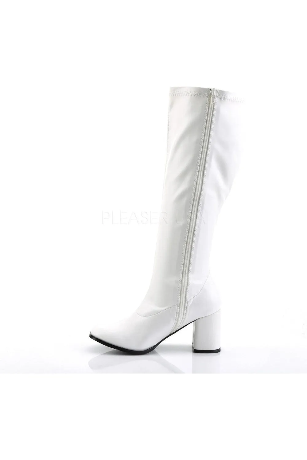 GOGO-300WC Go Go Boot | White Faux Leather