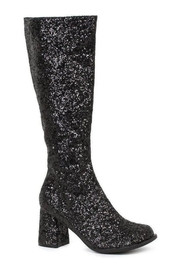 GOGO-G Costume Boot | Black Glitter