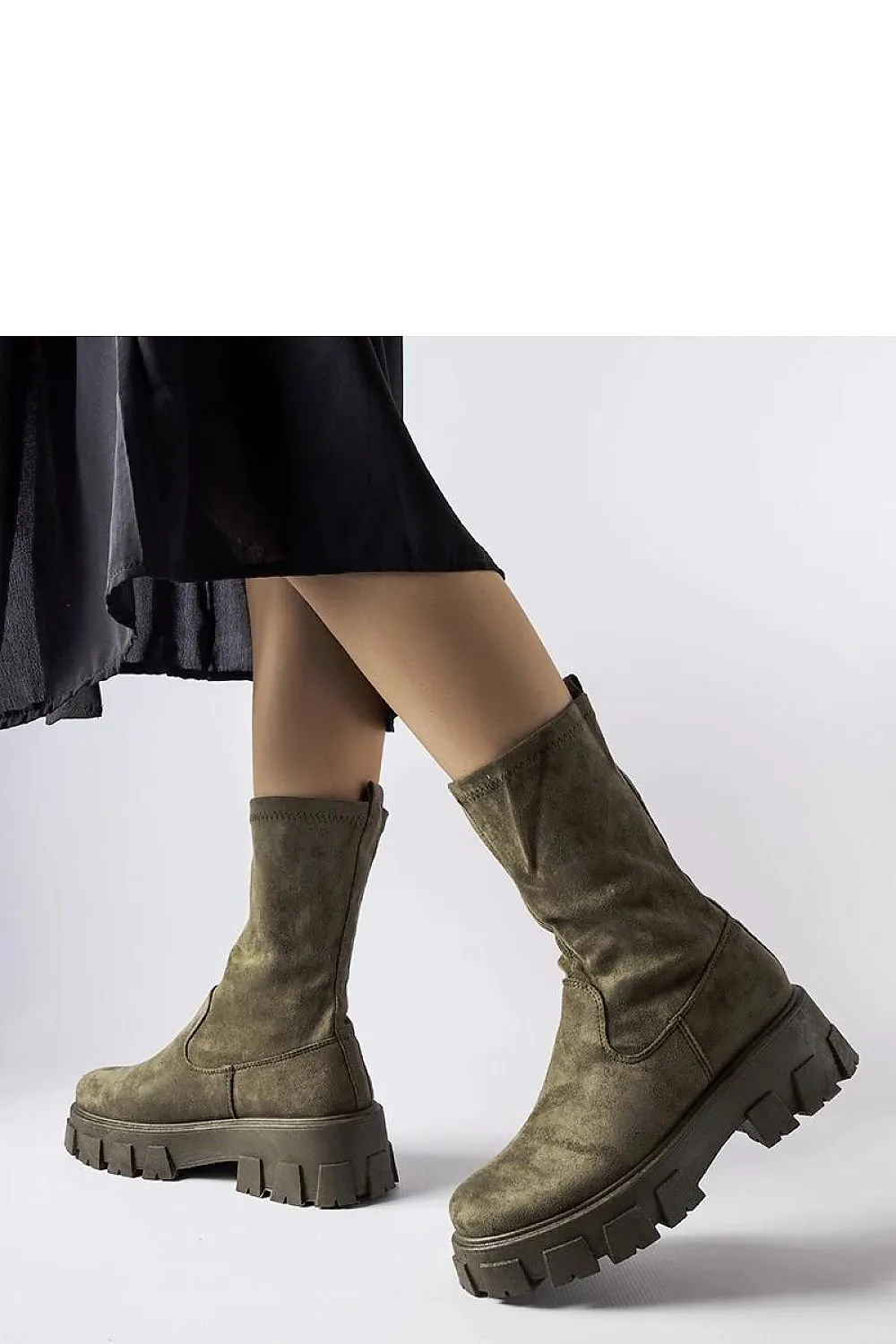 Green sock eco-suede Pancrazio boots
