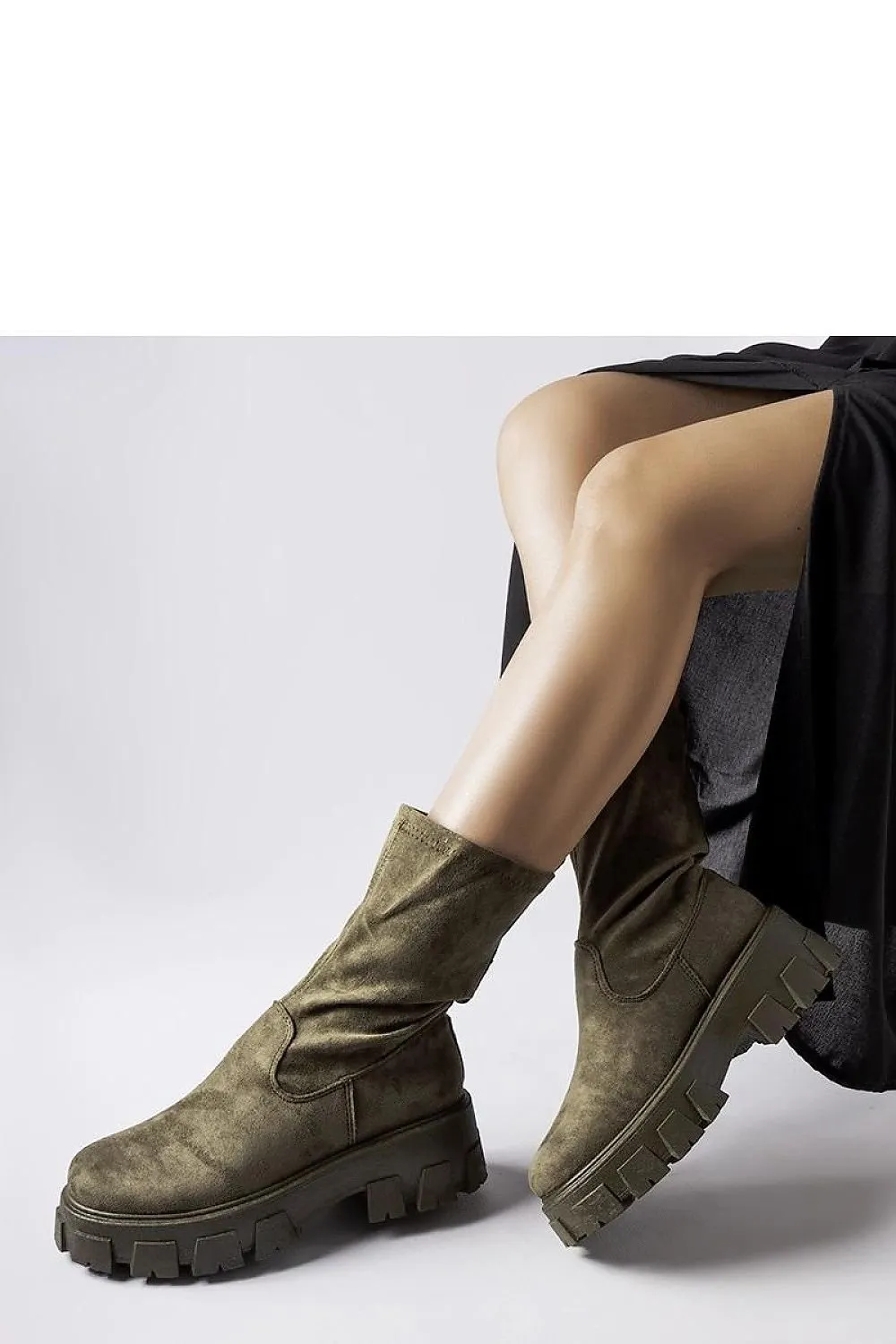 Green sock eco-suede Pancrazio boots