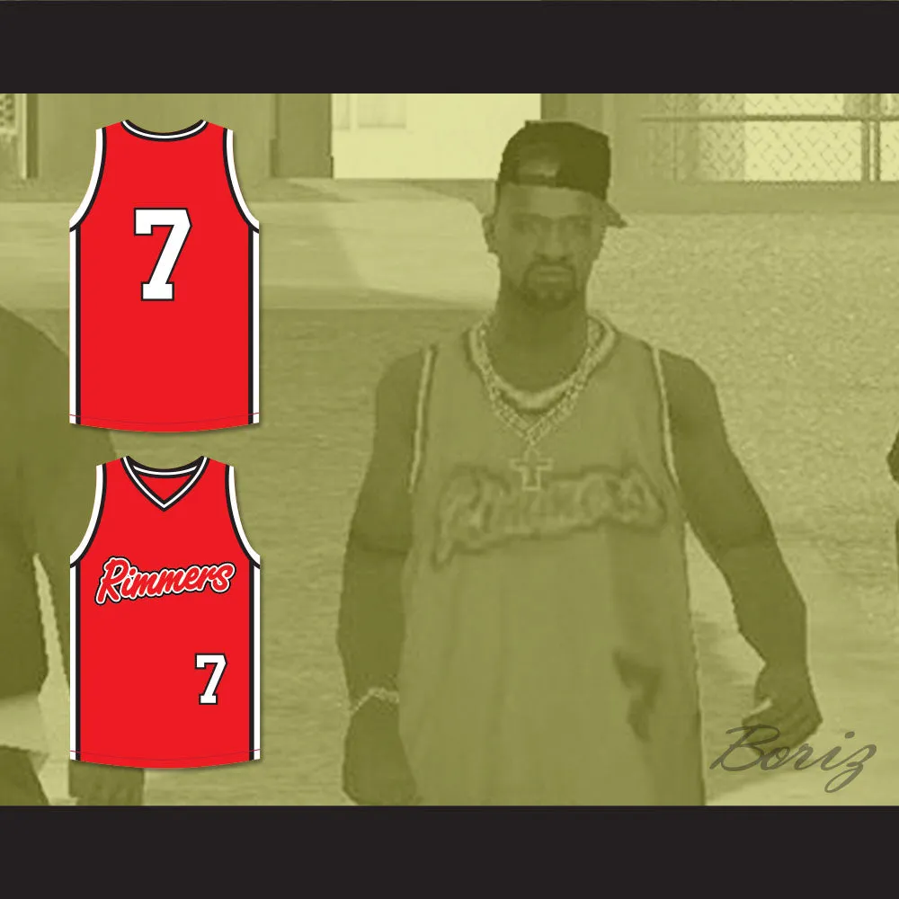 Grove Street Families 7 Los Santos Rimmers Red Basketball Jersey