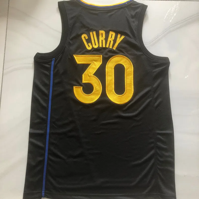 G.State Warriors #30 Stephen Curry 2024-25 Black Statement Edition Swingman Stitched American Basketball Jersey