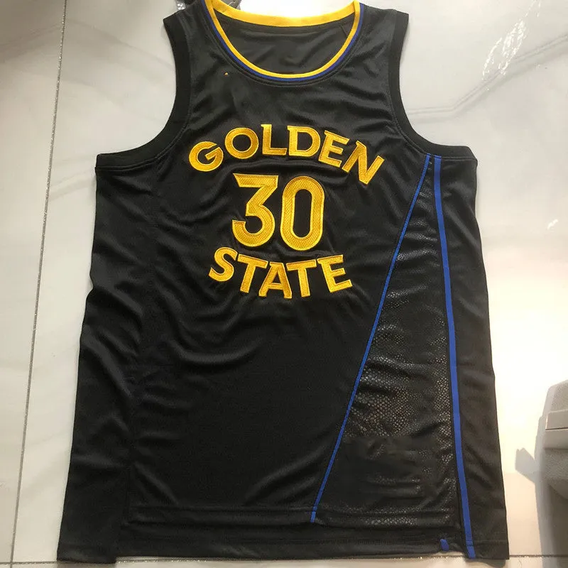G.State Warriors #30 Stephen Curry 2024-25 Black Statement Edition Swingman Stitched American Basketball Jersey