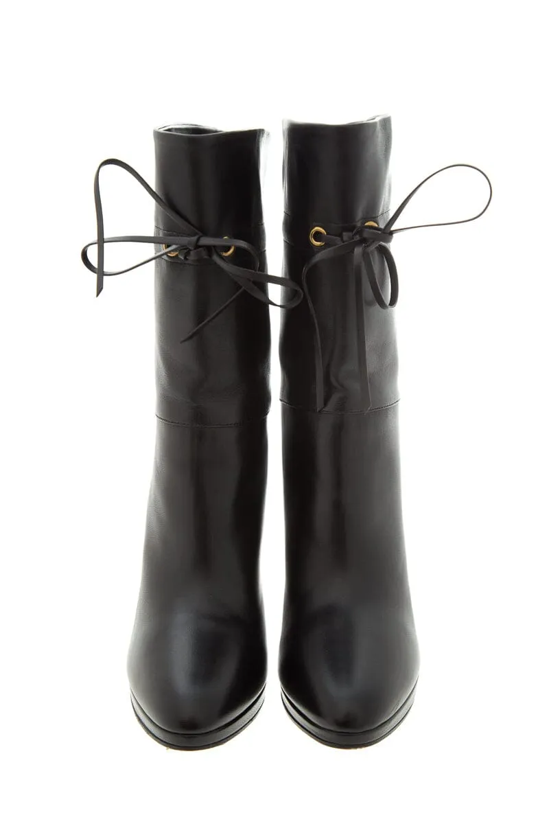 Gucci Black Leather Boots SZ 35.5