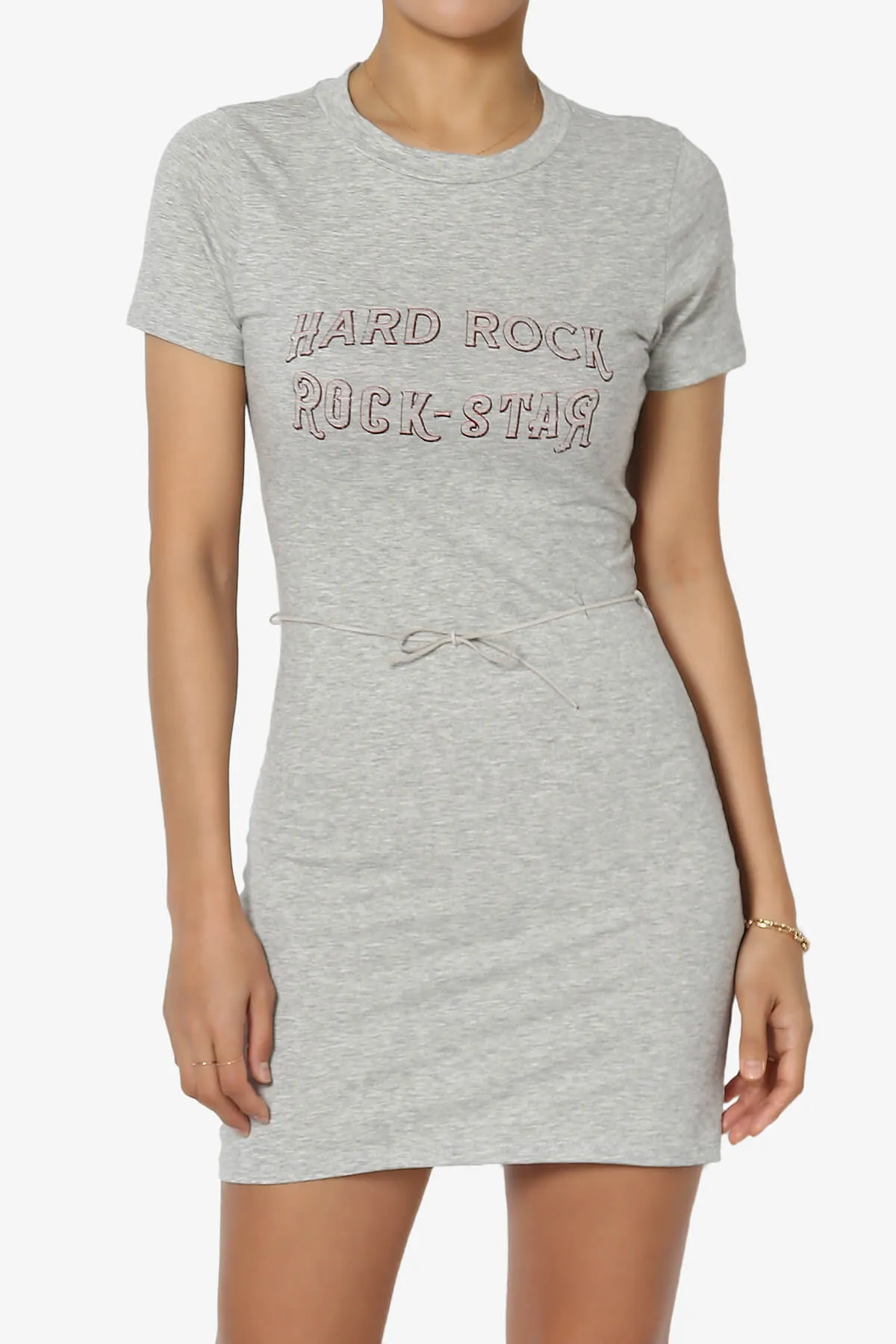 Hard Rock Wing Guitar Printed Mini T-Shirt Dress