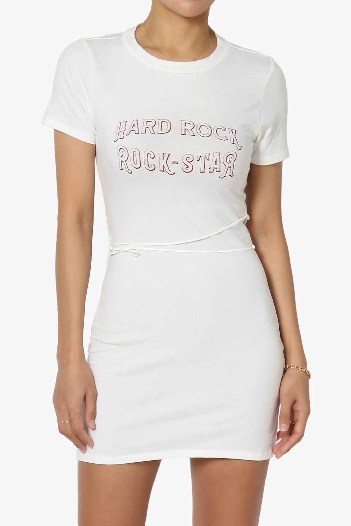 Hard Rock Wing Guitar Printed Mini T-Shirt Dress