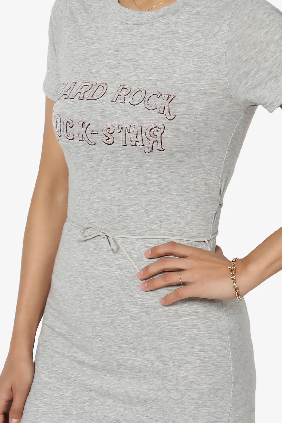 Hard Rock Wing Guitar Printed Mini T-Shirt Dress