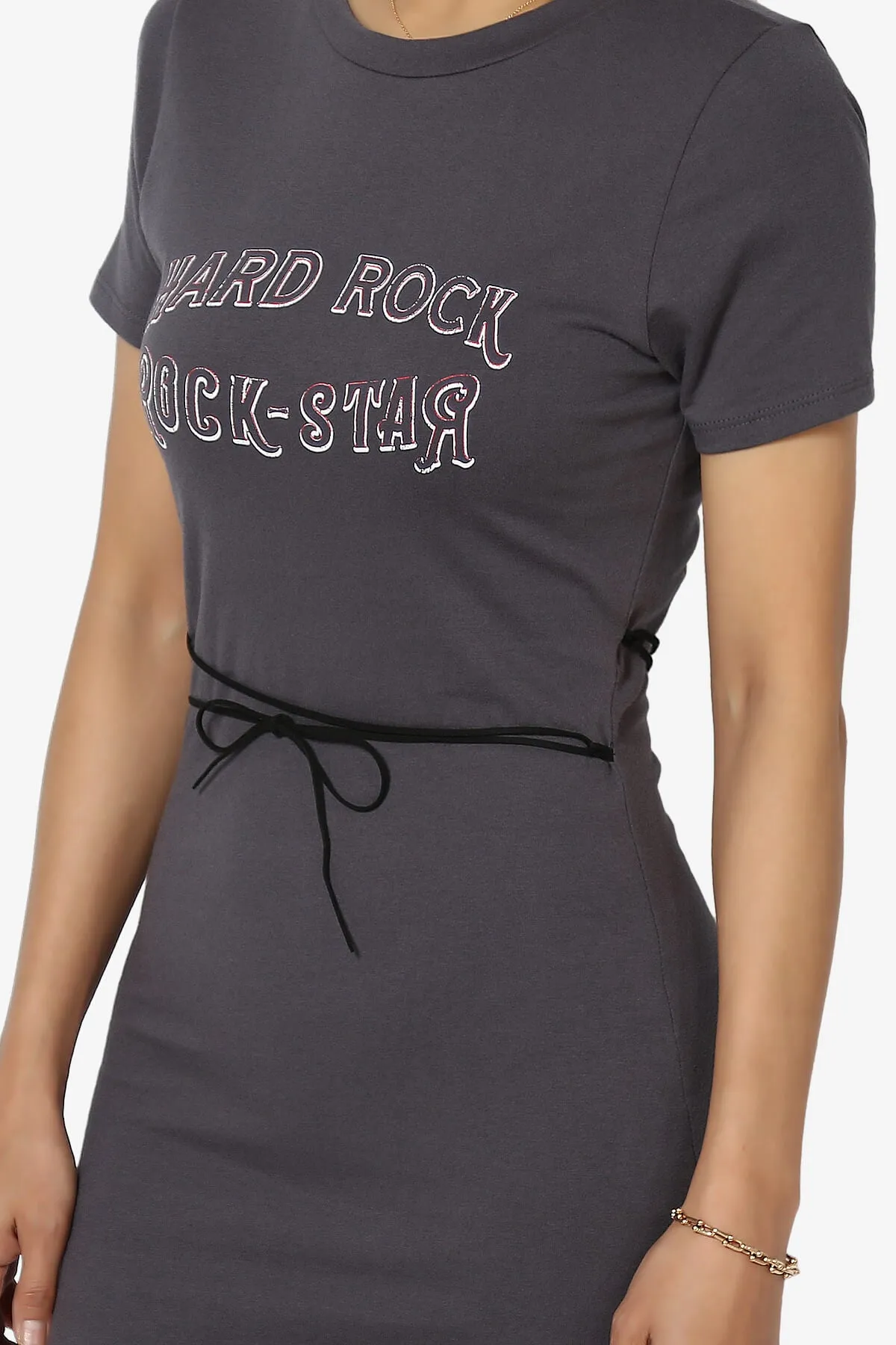 Hard Rock Wing Guitar Printed Mini T-Shirt Dress