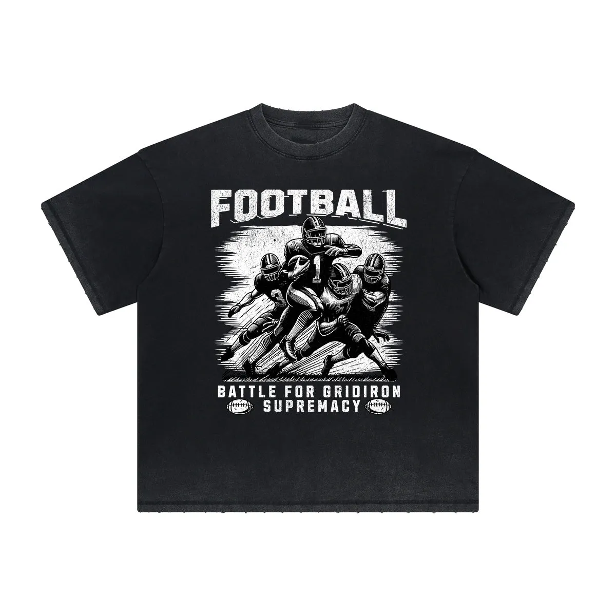 Heavy Fade Basketball Print T-Shirt