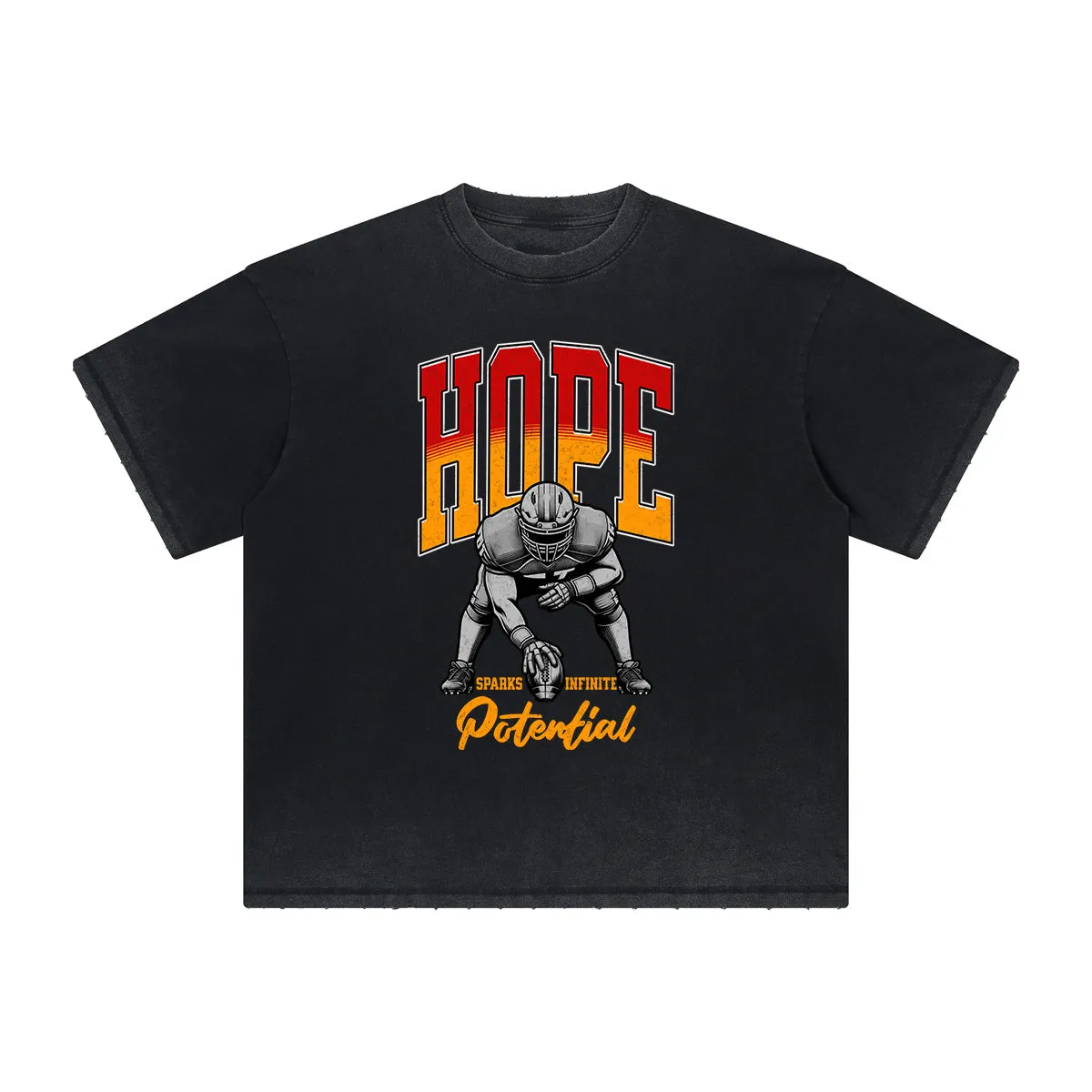 Heavy Fade Basketball Print T-Shirt
