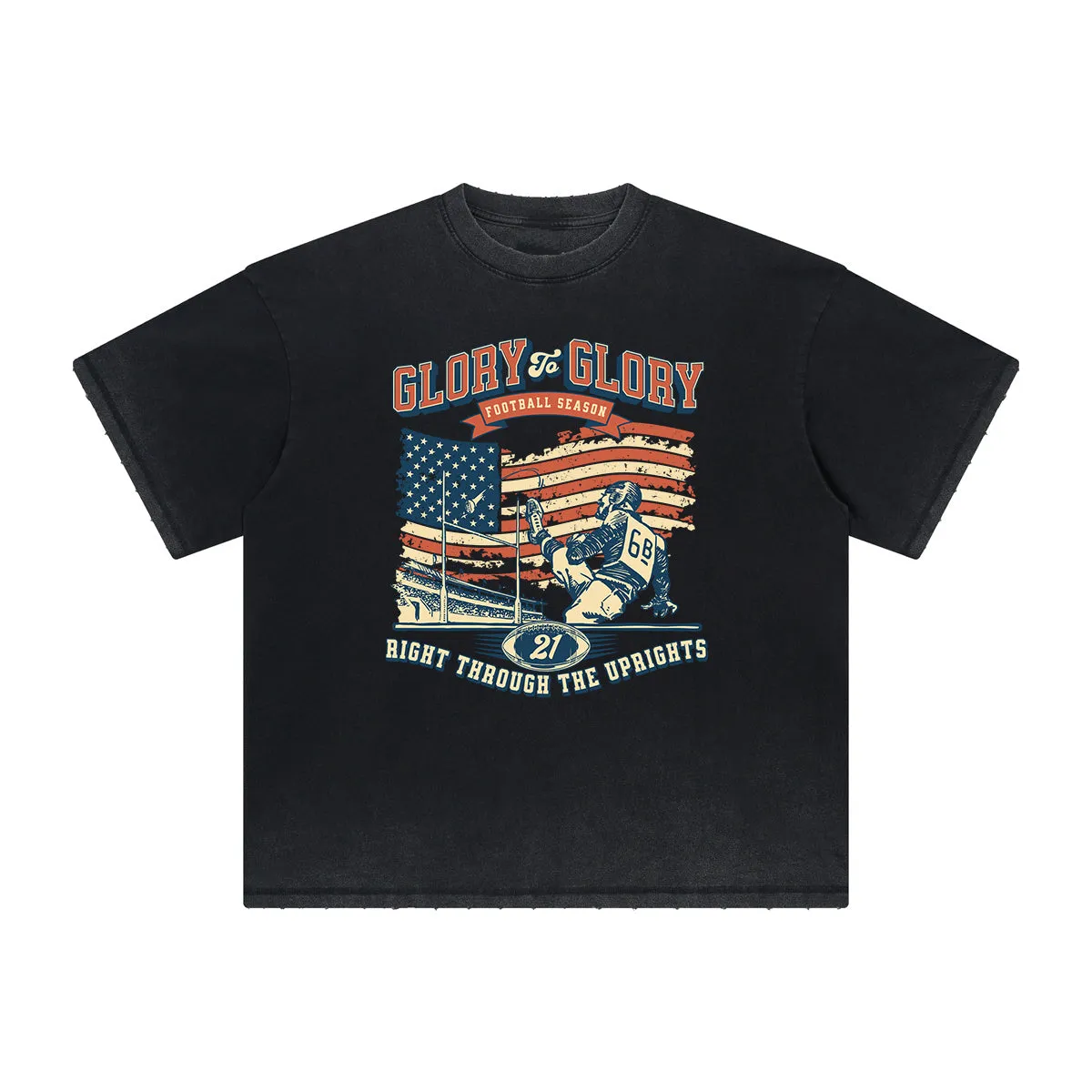 Heavy Fade Basketball Print T-Shirt