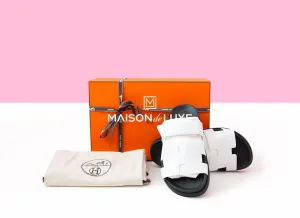 Hermes Women's White Chypre Sandal 37.5