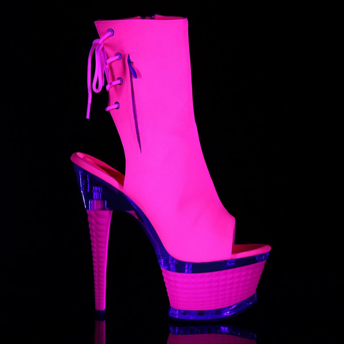 ILLUSION-1018UV  Neon Hot Pink Faux Leather/Hot Pink