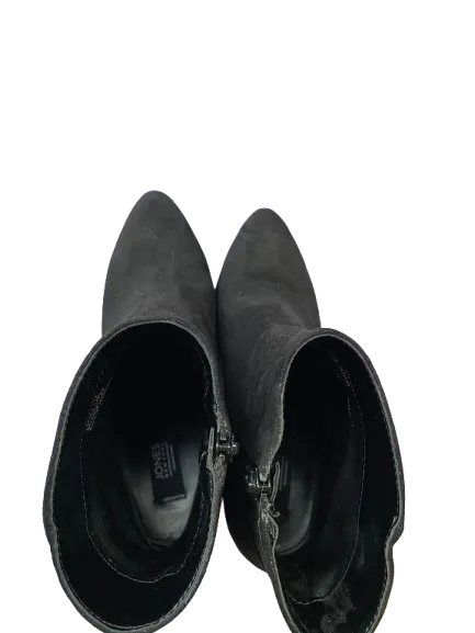 Jones New York Kacee Black Faux Suede Ankle Boots