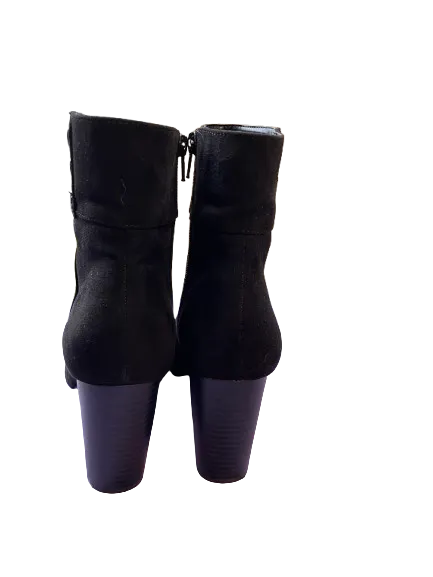Jones New York Kacee Black Faux Suede Ankle Boots