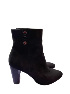 Jones New York Kacee Black Faux Suede Ankle Boots