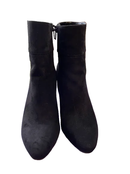 Jones New York Kacee Black Faux Suede Ankle Boots