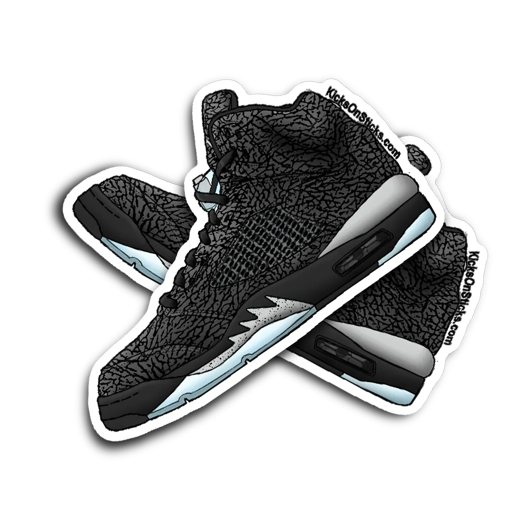 Jordan 5 "3Lab5" Black/Silver Sneaker Sticker