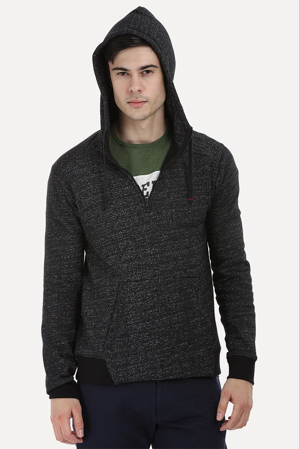 Kangaroo Pocket Speckled Hoodie