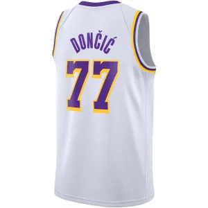 LA.Lakers #77 Luka Dončić Association Edition Swingman Jersey - White Stitched American Basketball Jersey