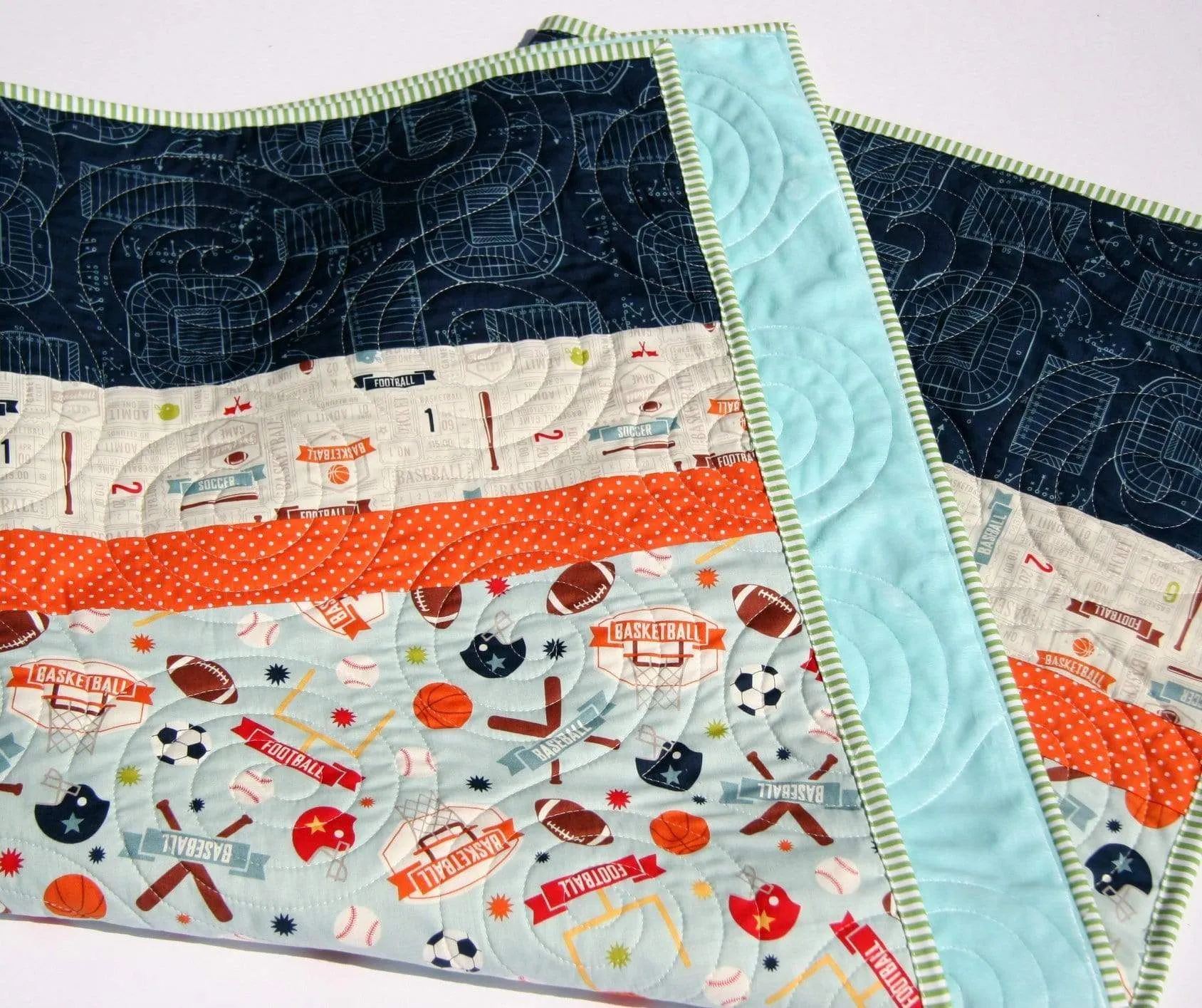 LAST ONE Sports Quilt for Boys, Baseball Blanket, Soccer Football Basketball Nursery Crib Bedding Decor Gift Baby Toddler Personalized Minky Name